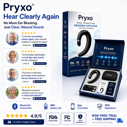 💖#1 THIS IS THE CLEAR WINNER!🔥Pryxo™ Bone Conduction Hearing Aids — Hear the sounds you should hear! ✅Made in the USA